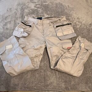Blaklader 1653‎ FR Stretch Utility Pants Mens 36x32 Silver Cargo Work Pants